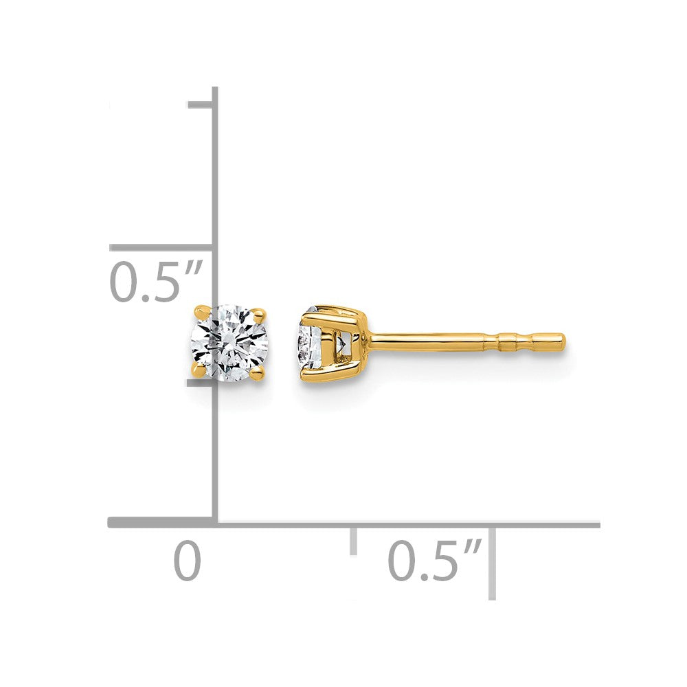 10ky 1/3ct Lab Grown Diamond VS+ F+ Round Complete Stud Earrings