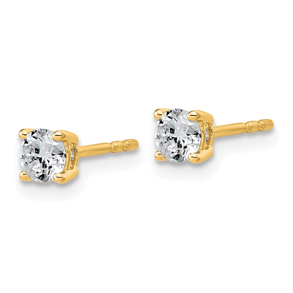 10ky 1/2ct Lab Grown Diamond VS+ F+ Round Complete Stud Earrings