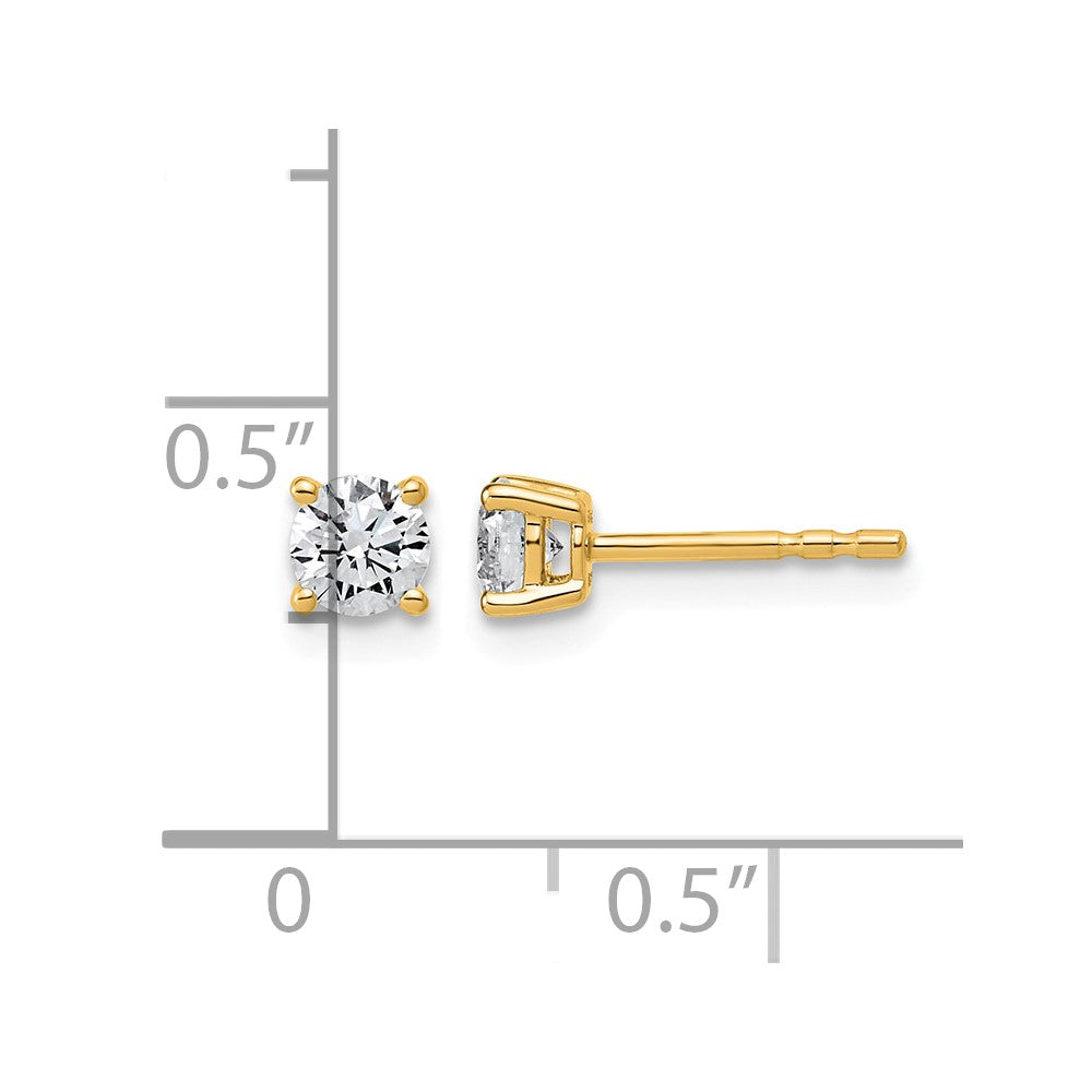10ky 1/2ct Lab Grown Diamond VS+ F+ Round Complete Stud Earrings