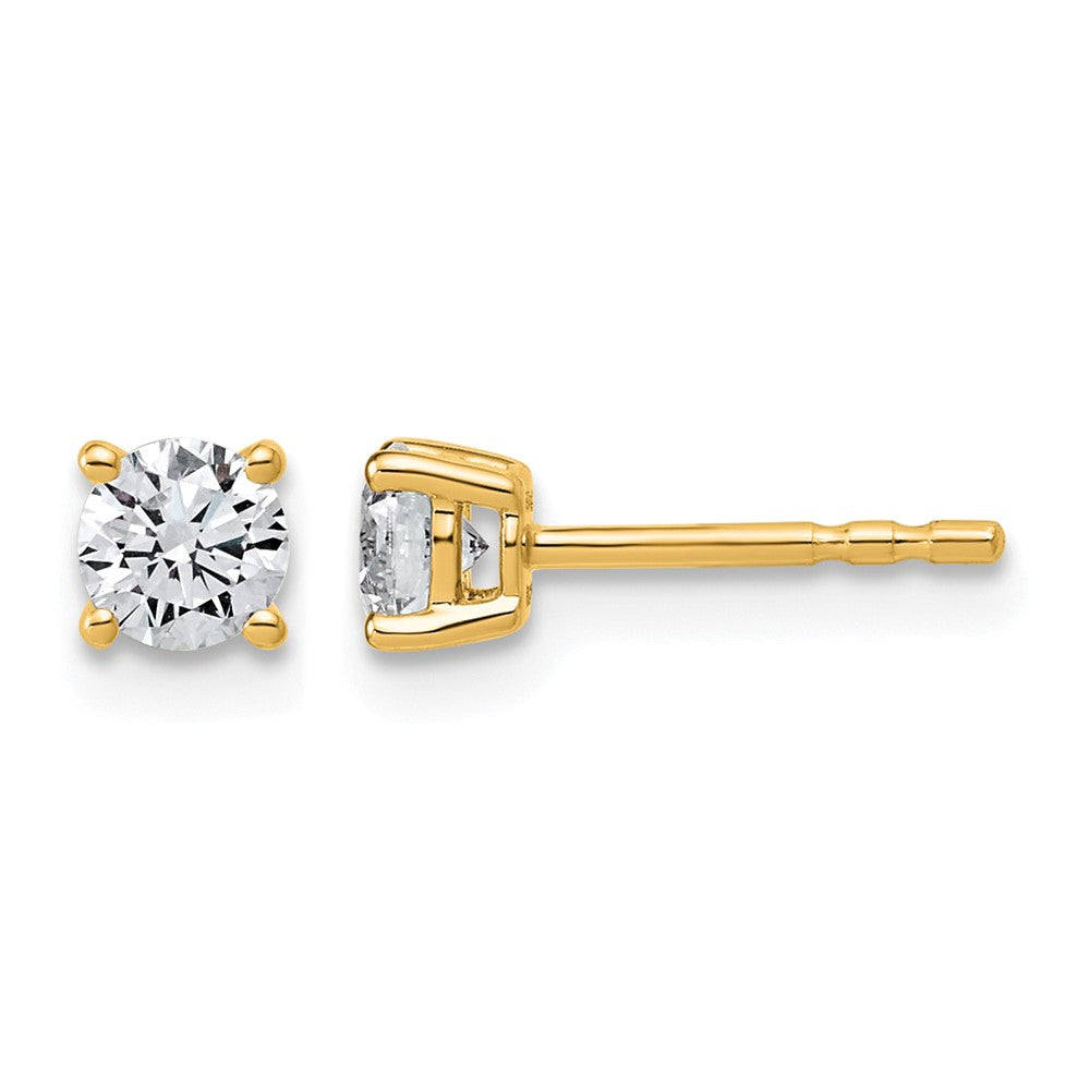 10ky 1/2ct Lab Grown Diamond VS+ F+ Round Complete Stud Earrings