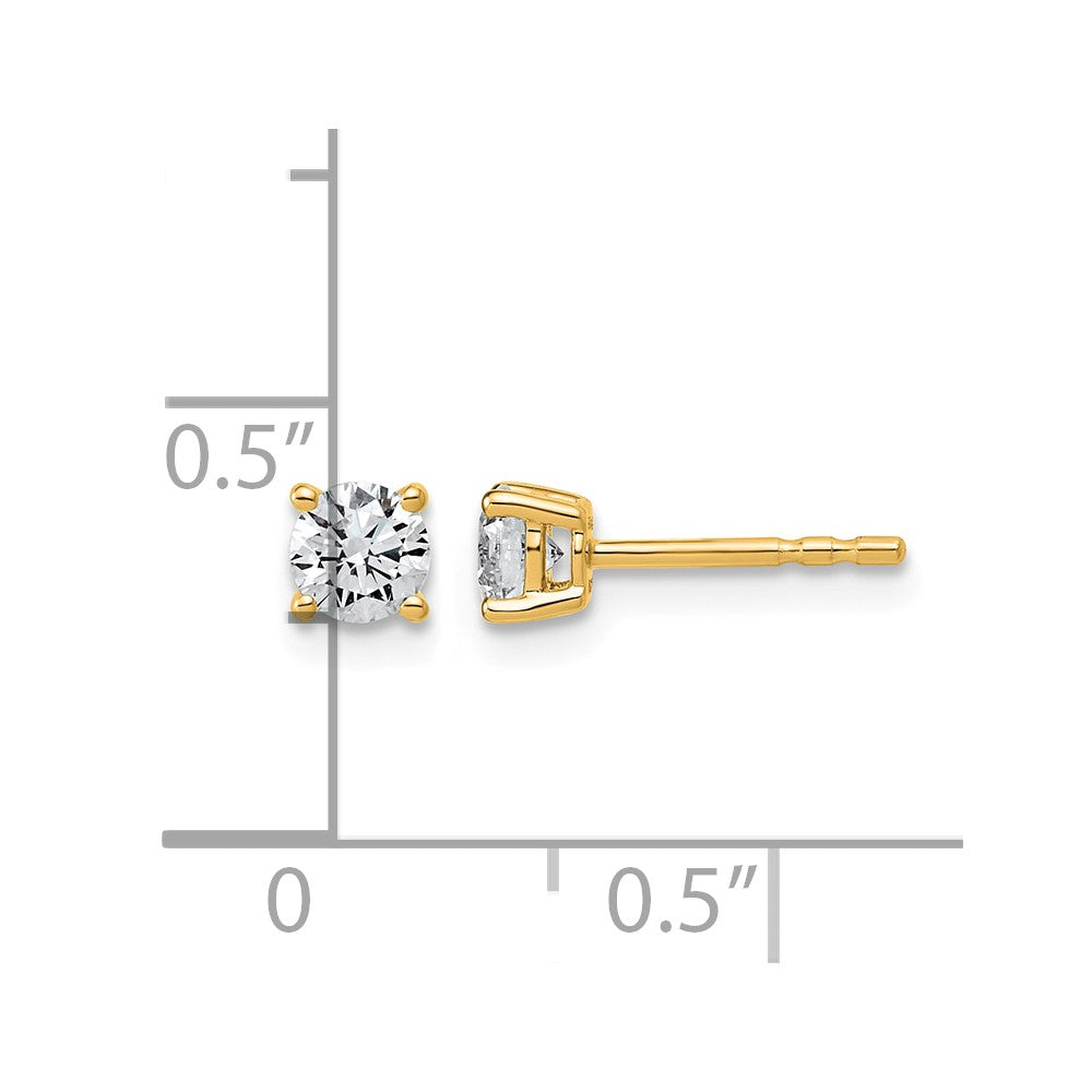 14ky 1/2ct Lab Grown Dia VS/SI+ G+ Round Comp Lightweight Earrings