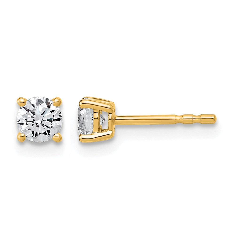 14ky 1/2ct Lab Grown Dia VS/SI+ G+ Round Comp Lightweight Earrings