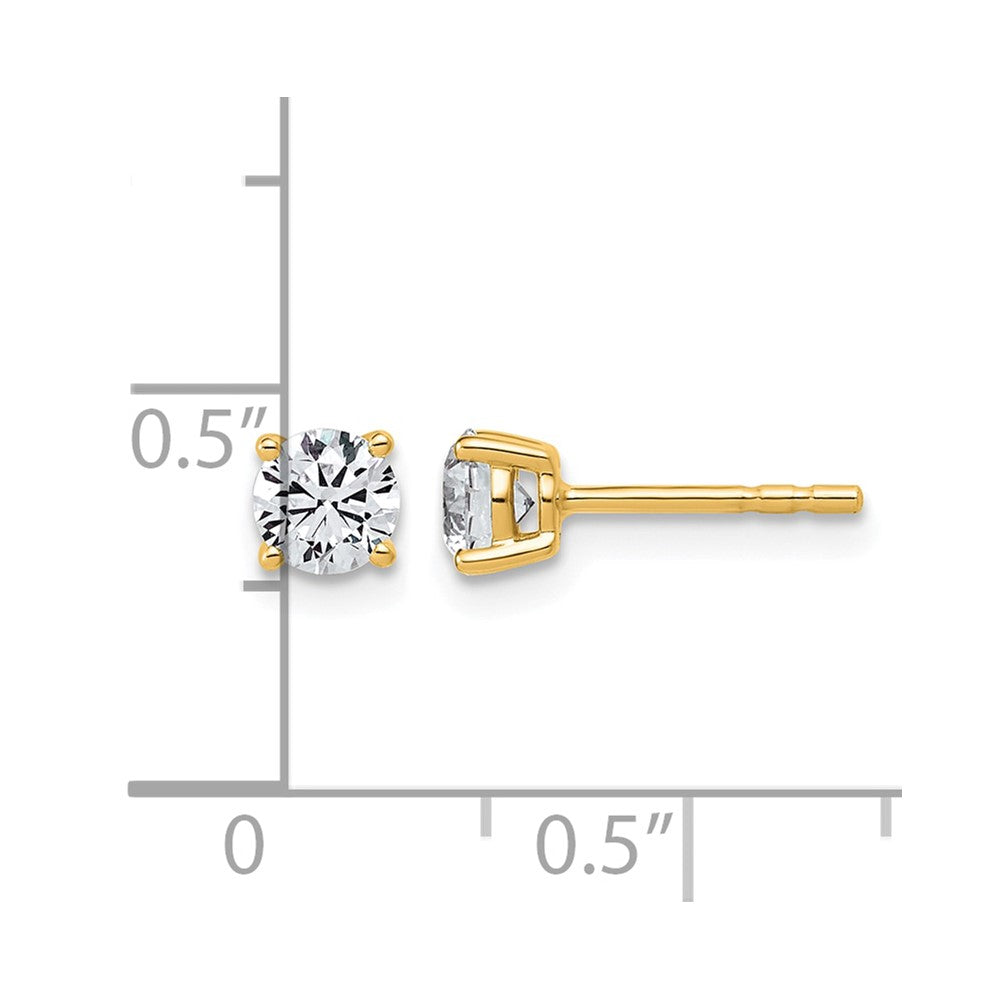 10ky 5/8ct Lab Grown Diamond VS/SI+ G+ Round Complete Stud Earrings