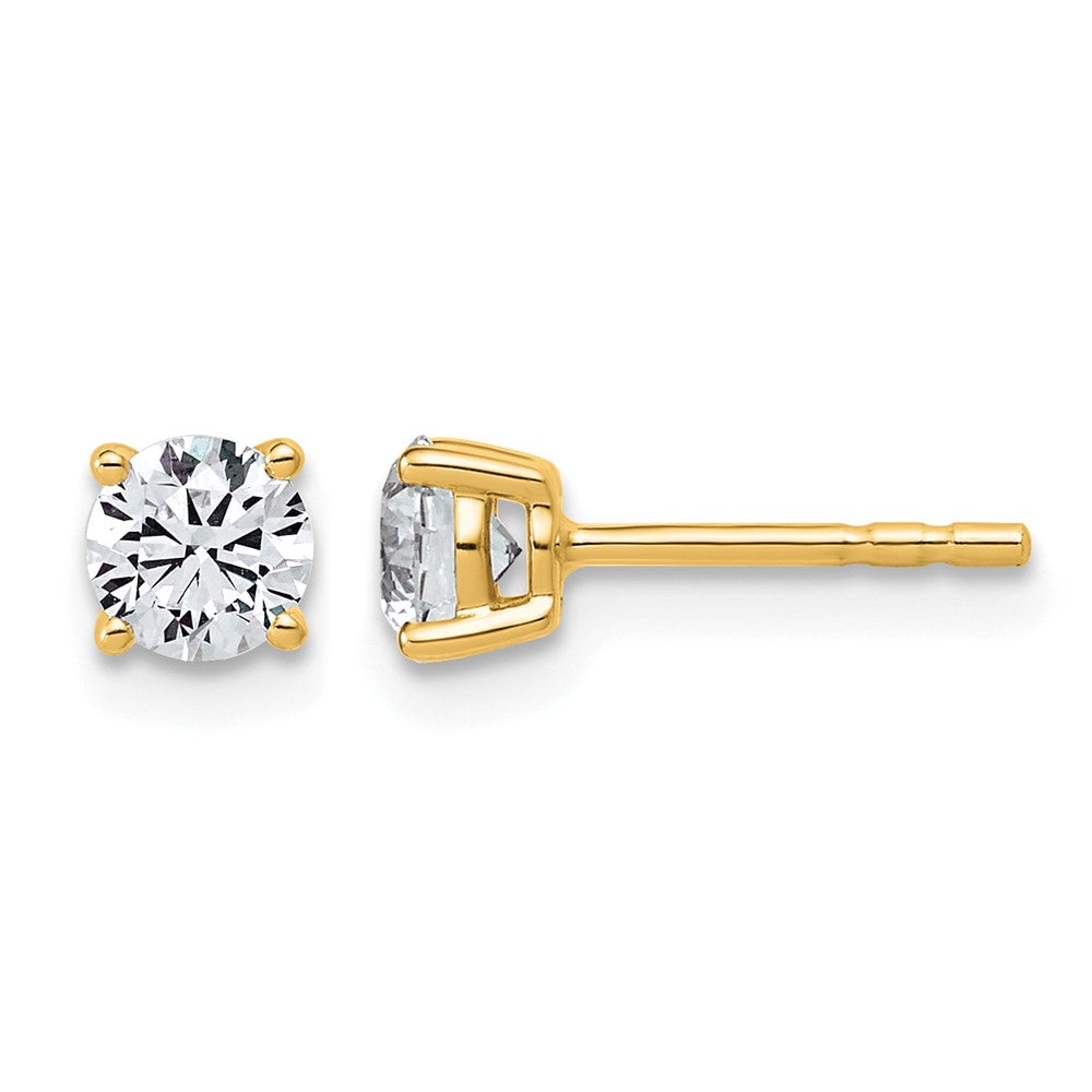 10ky 5/8ct Lab Grown Diamond VS+ F+ Round Complete Stud Earrings
