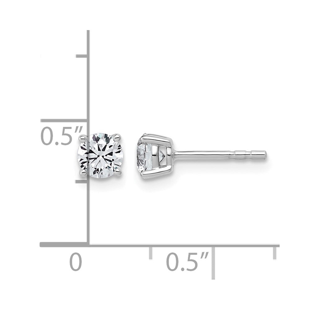 14kw 5/8ct Lab Grown Diamond VS+ F+ Round Complete Lightweight Earrings