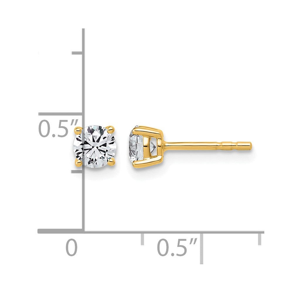 14ky 5/8ct Lab Grown Dia VS/SI+ G+ Round Complete Lightweight Earrings
