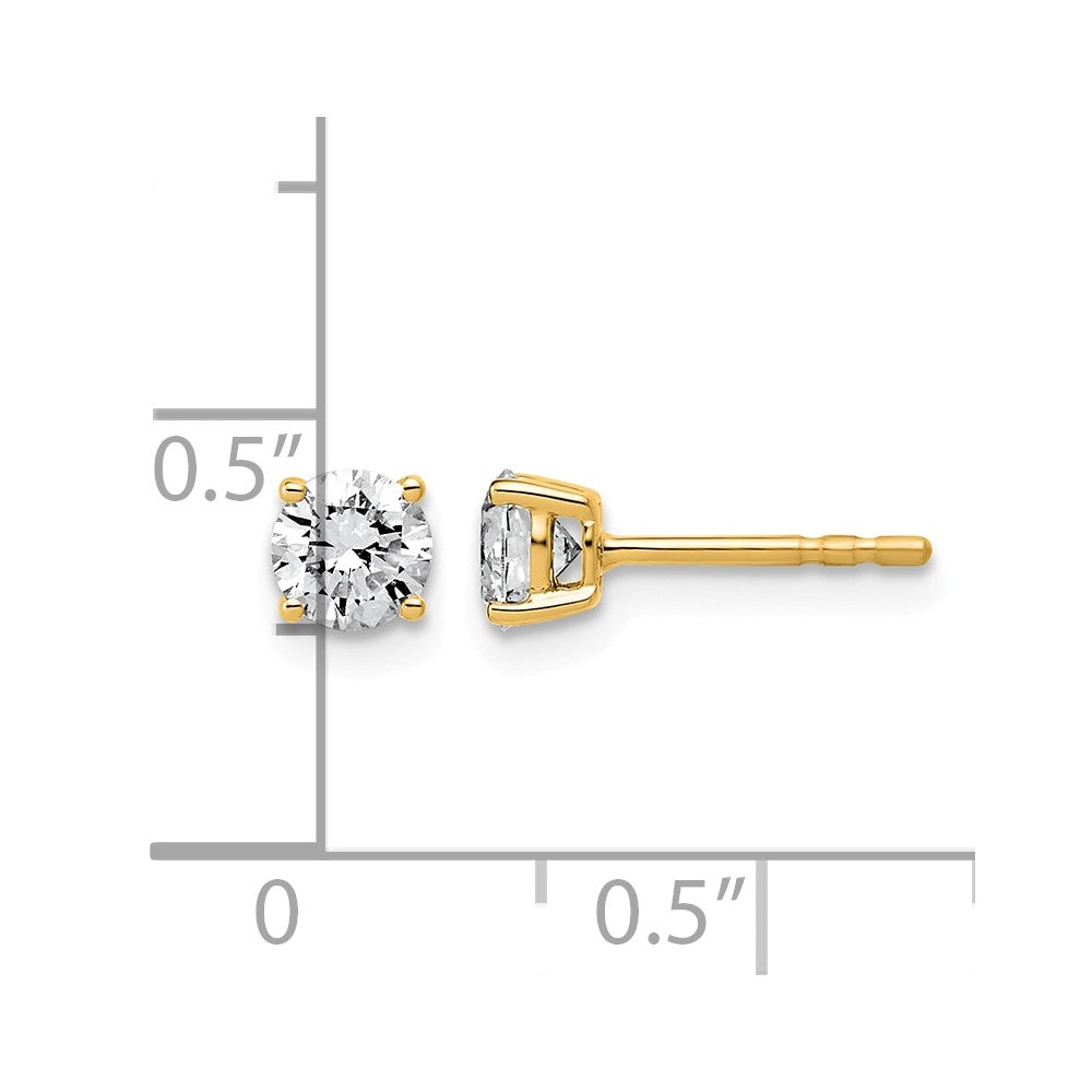 10ky 3/4ct Lab Grown Diamond VS/SI+ G+ Round Complete Stud Earrings