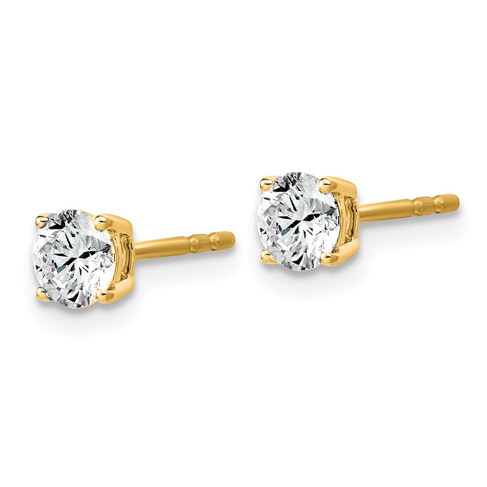 14ky 3/4ct Lab Grown Dia VS/SI+ G+ Round Complete Lightweight Earrings