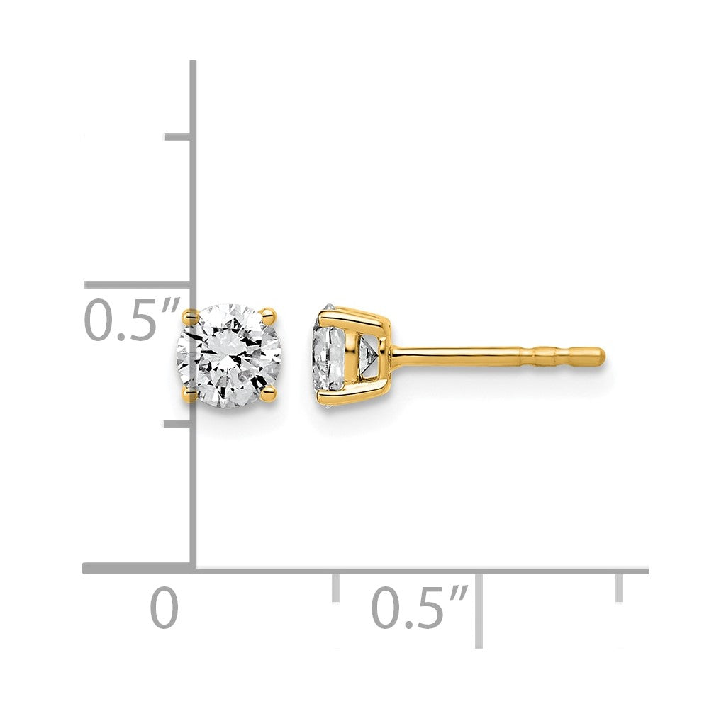 14ky 3/4ct Lab Grown Dia VS/SI+ G+ Round Complete Lightweight Earrings