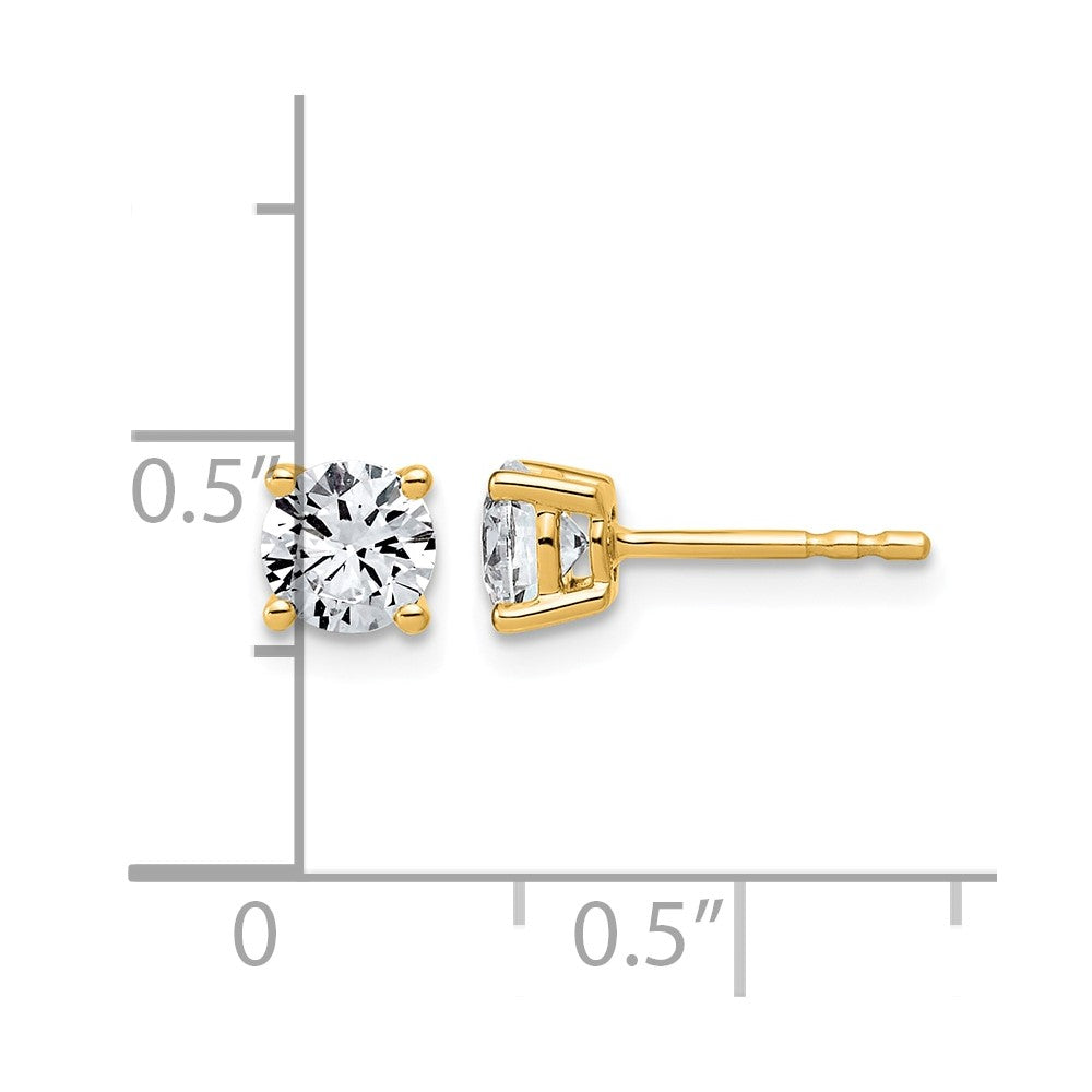 10ky 1ct Lab Grown Diamond VS+ F+ Round Complete Stud Earrings