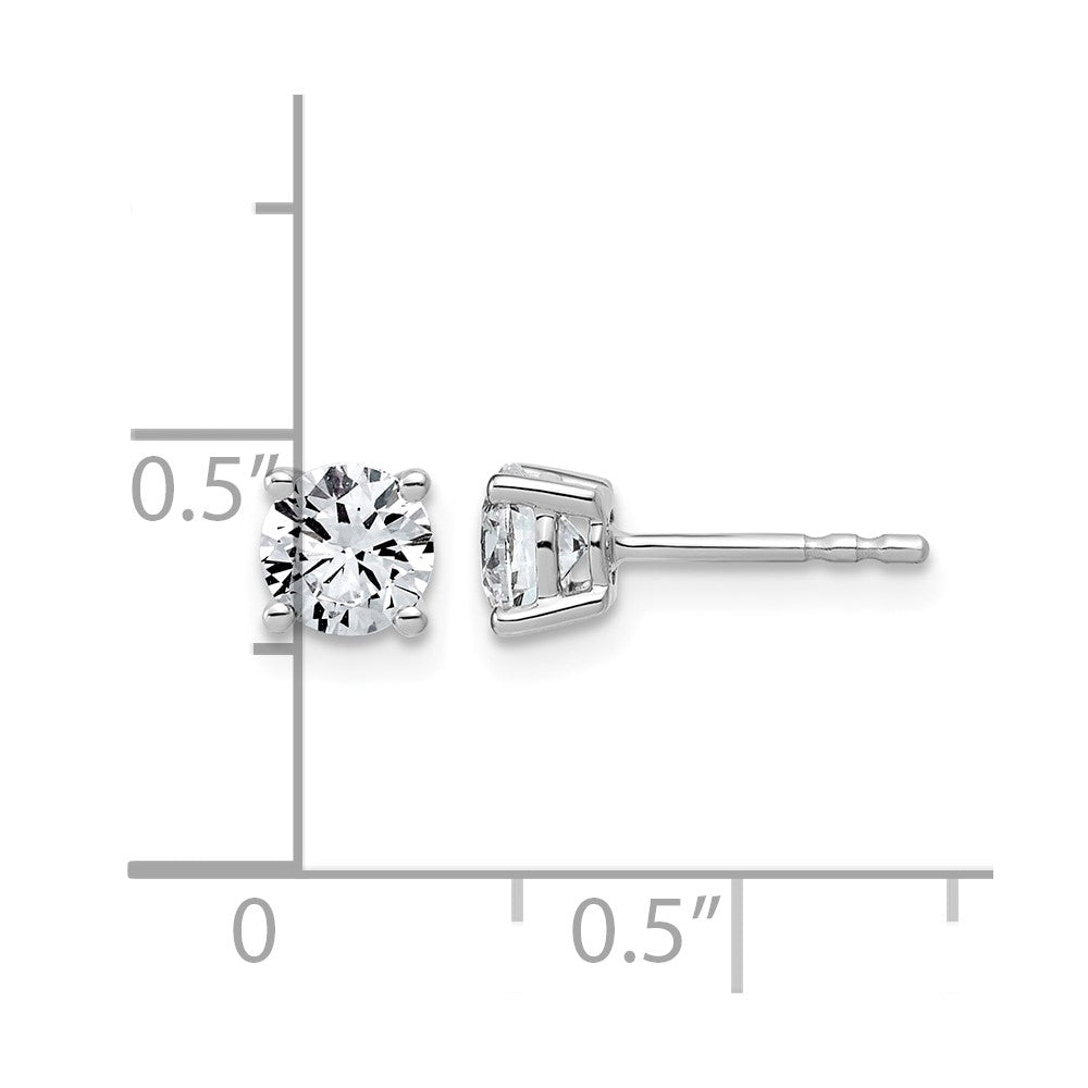 14kw 1ct Lab Grown Diamond VS/SI+ G+ Round Complete Lightweight Earrings