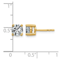 10ky 1 1/2ct Lab Grown Diamond VS+ F+ Round Complete Stud Earrings