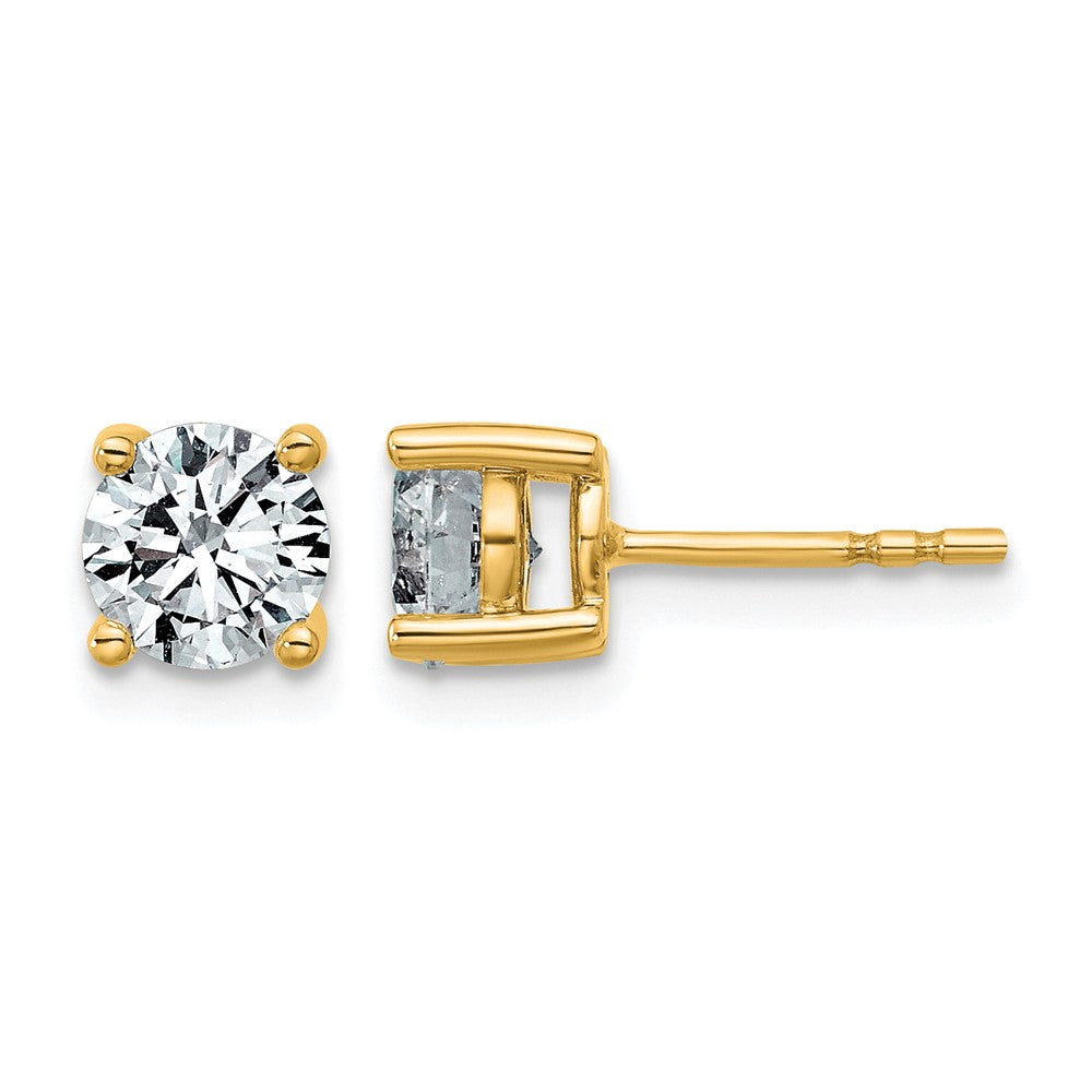 10ky 1 1/2ct Lab Grown Diamond VS+ F+ Round Complete Stud Earrings