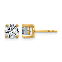 10ky 1 1/2ct Lab Grown Diamond VS+ F+ Round Complete Stud Earrings