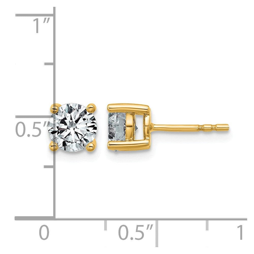 14ky 1 1/2ct Lab Grown Dia VS/SI+ G+ Round Comp Lightweight Earrings