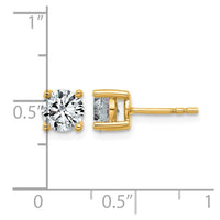 14ky 1 1/2ct Lab Grown Dia VS/SI+ G+ Round Comp Lightweight Earrings