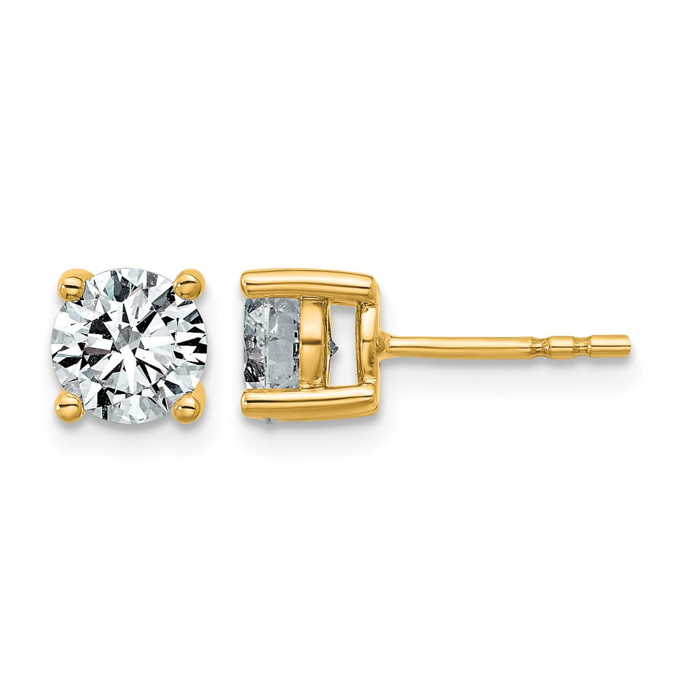 14ky 1 1/2ct Lab Grown Dia VS/SI+ G+ Round Comp Lightweight Earrings