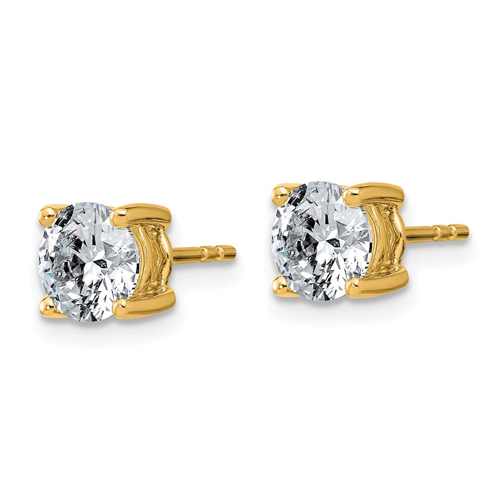10ky 2ct Lab Grown Diamond VS+ F+ Round Complete Stud Earrings
