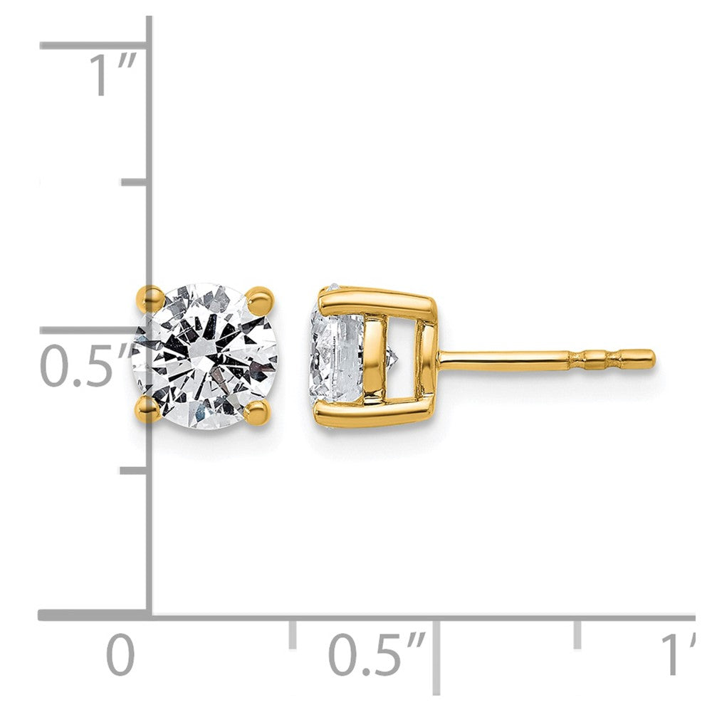 10ky 2ct Lab Grown Diamond VS+ F+ Round Complete Stud Earrings