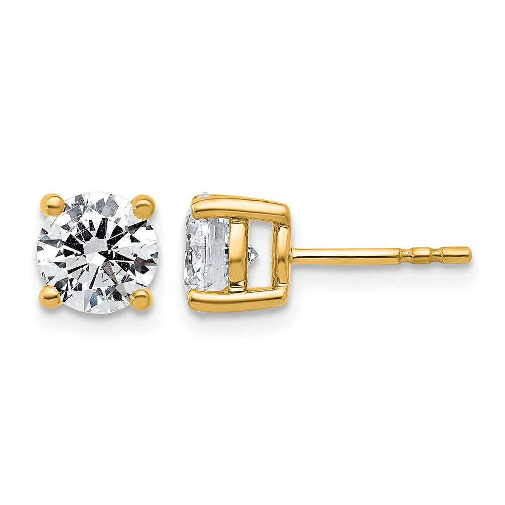 10ky 2ct Lab Grown Diamond VS+ F+ Round Complete Stud Earrings
