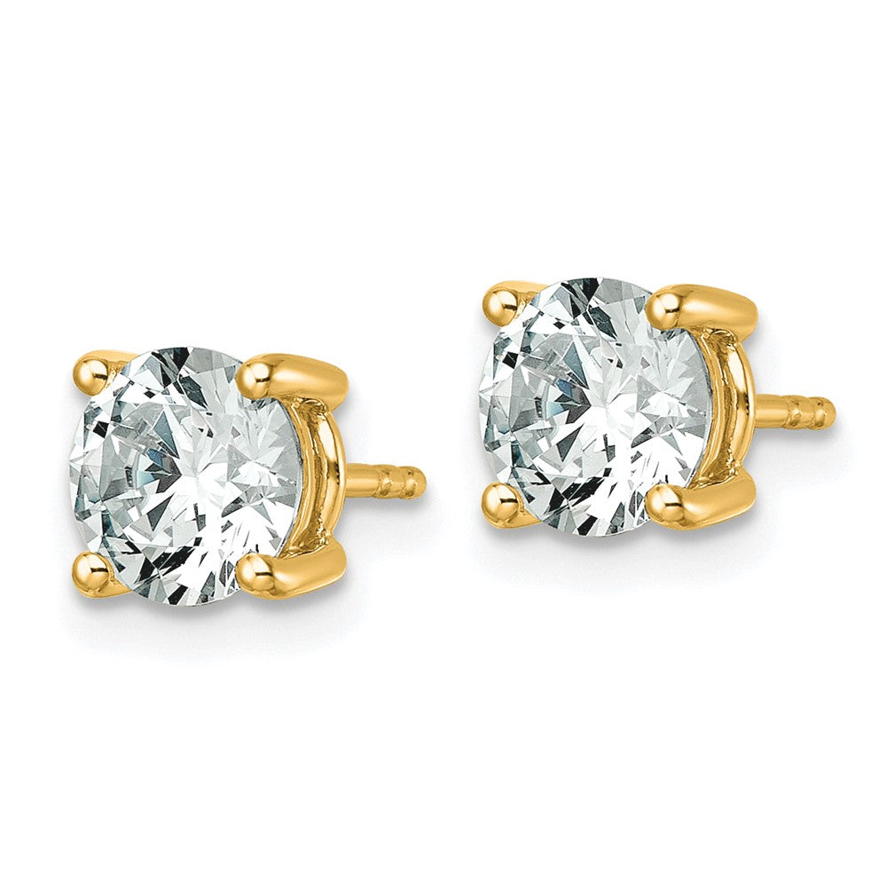 10ky 2 1/2ct Lab Grown Diamond VS+ F+ Round Complete Stud Earrings