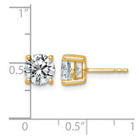 10ky 2 1/2ct Lab Grown Diamond VS+ F+ Round Complete Stud Earrings