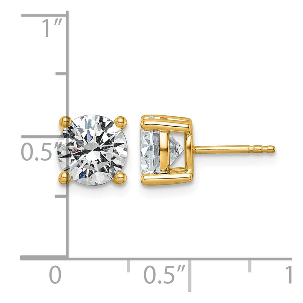 10ky 3ct Lab Grown Diamond VS/SI+ G+ Round Complete Stud Earrings
