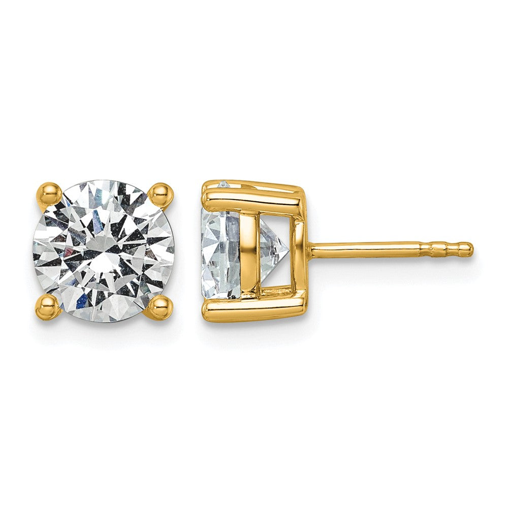 10ky 3ct Lab Grown Diamond VS/SI+ G+ Round Complete Stud Earrings