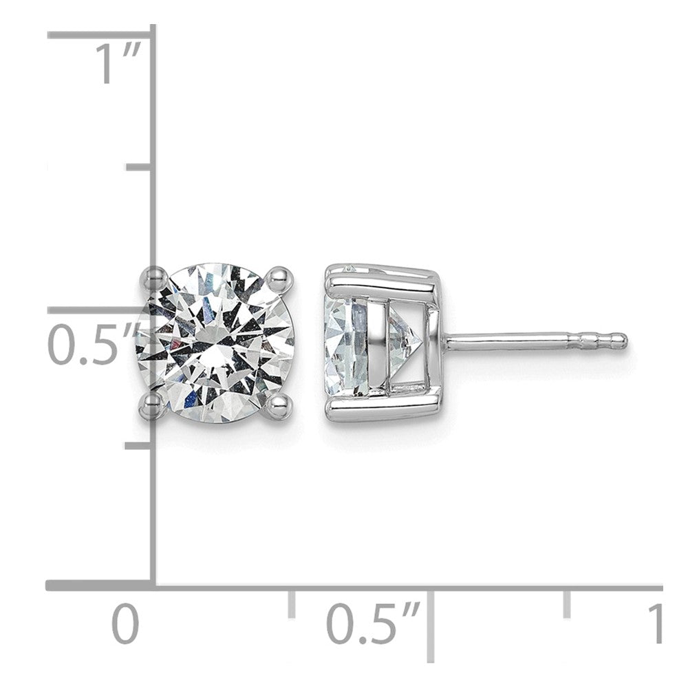 14kw 3ct Lab Grown Diamond VS+ F+ Round Complete Lightweight Earrings