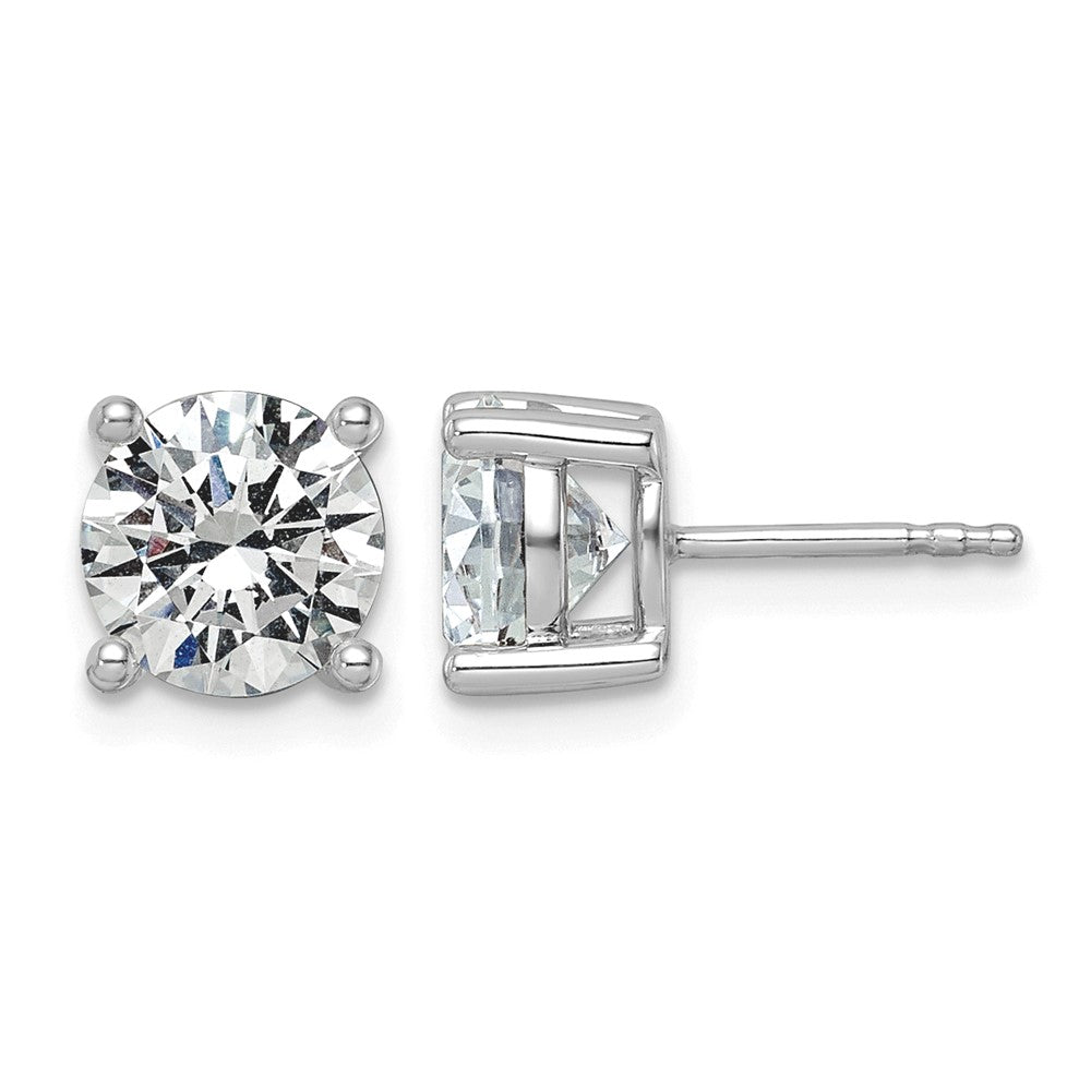 14kw 3ct Lab Grown Diamond VS+ F+ Round Complete Lightweight Earrings