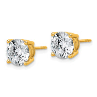 10ky 4ct Lab Grown Diamond VS+ F+ Round Complete Stud Earrings