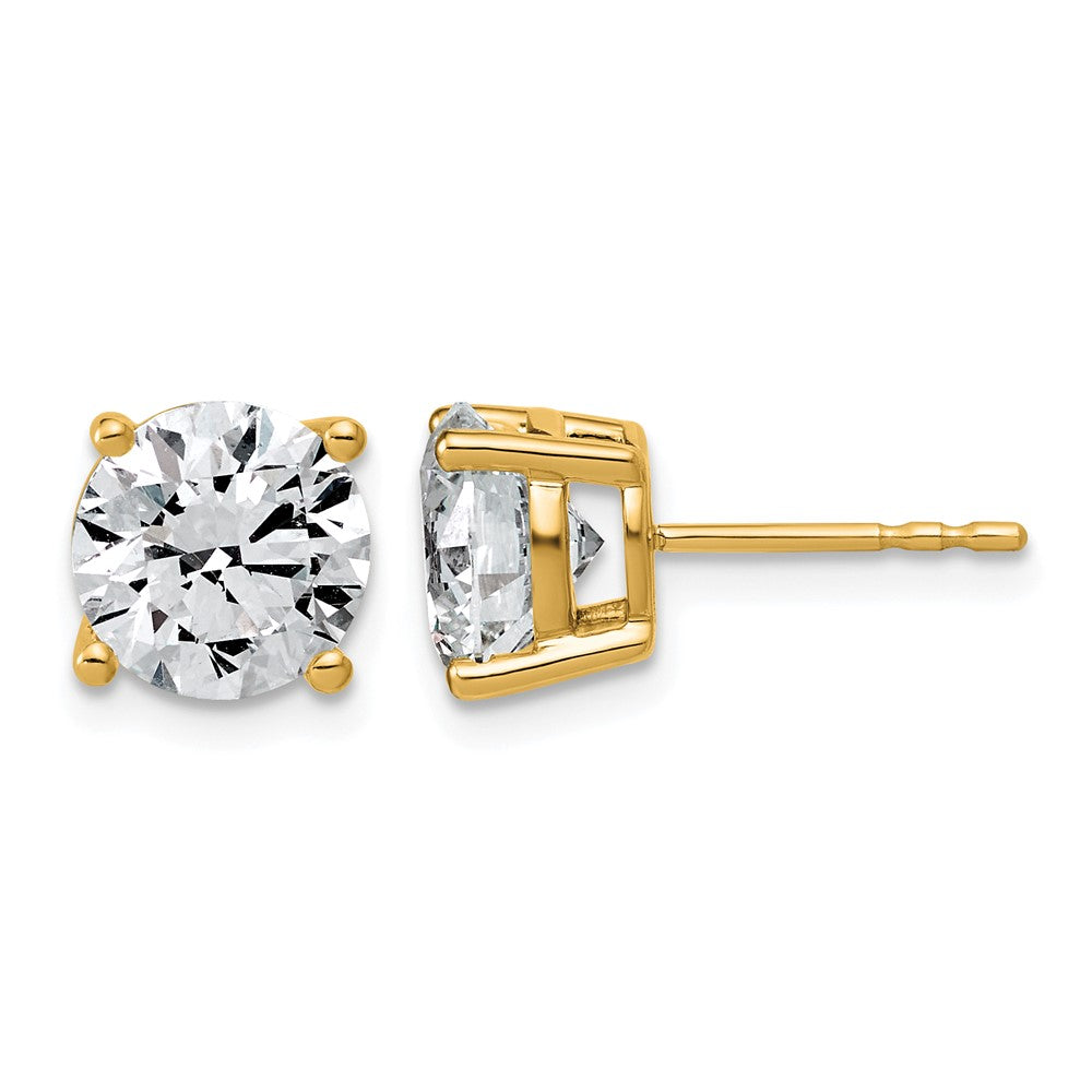 10ky 4ct Lab Grown Diamond VS+ F+ Round Complete Stud Earrings