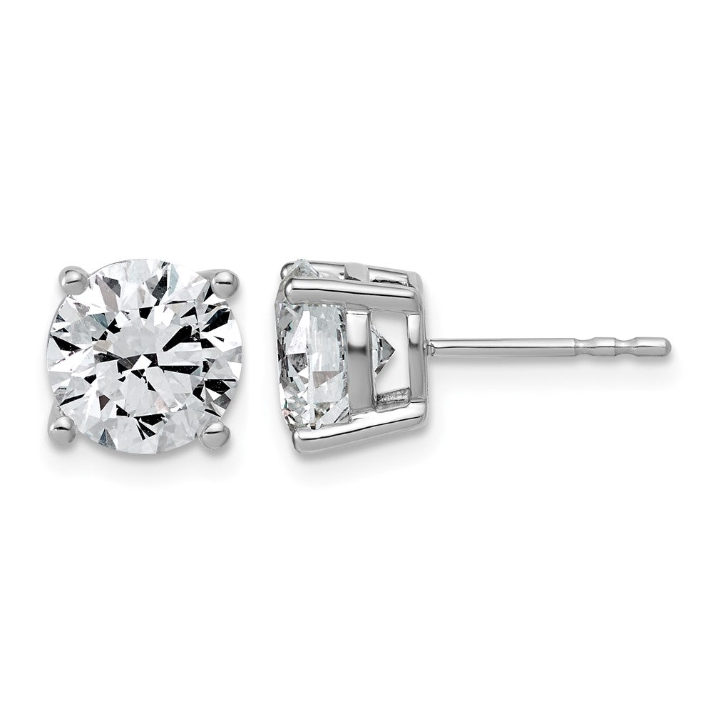 14kw 4ct Lab Grown Diamond VS+ F+ Round Complete Lightweight Earrings