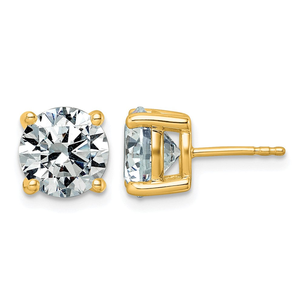 10ky 5ct Lab Grown Diamond VS+ F+ Round Complete Stud Earrings