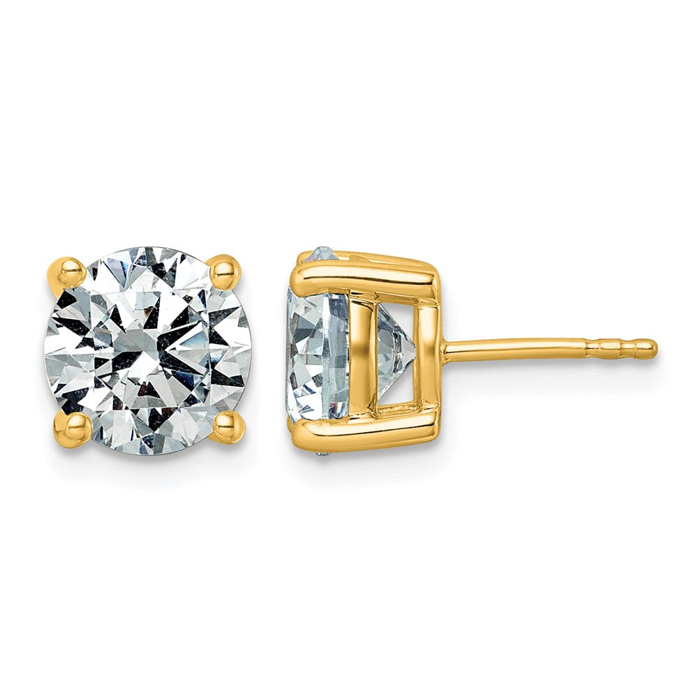 14ky 5ct Lab Grown Dia VS/SI+ G+ Round Comp Lightweight Earrings