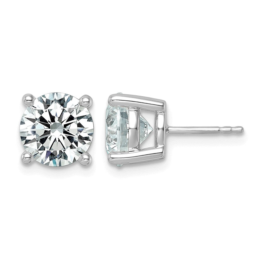 14kw 6ct Lab Grown Diamond VS+ F+ Round Complete Lightweight Earrings