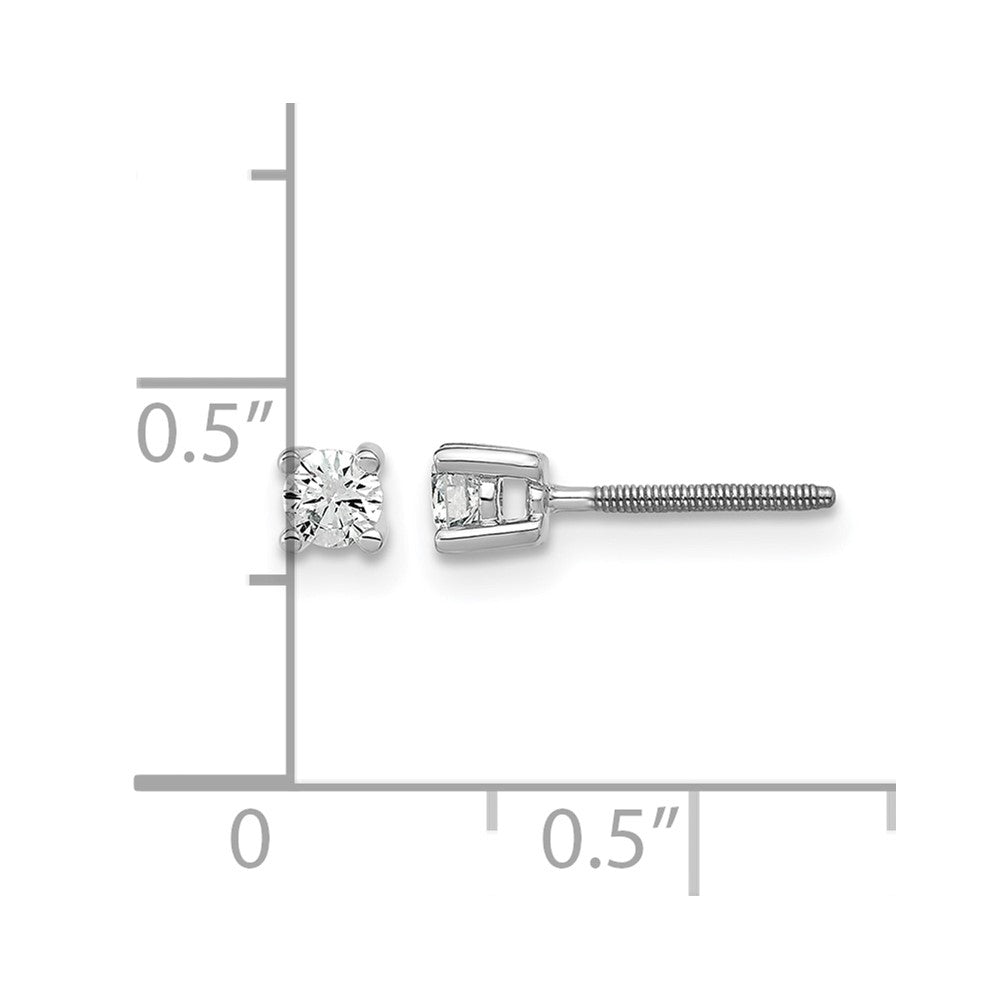 14kw 1/5ct Lab Grown Diamond VS+ F+ Comp Screwback Hvywght Earrings