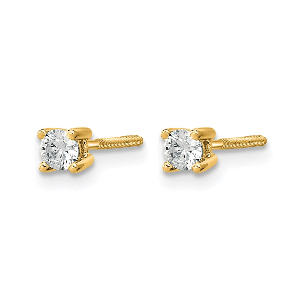 14ky 1/5ct Cert Lab Grown Dia VS+ F+ Round Comp Scrwbck Hvywt Earrings