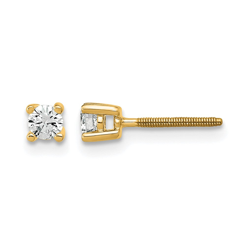 14ky 1/5ct Cert Lab Grown Dia VS+ F+ Round Comp Scrwbck Hvywt Earrings