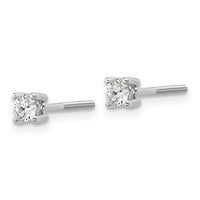 18kw 1/4ct Cert Lab Grown Diamond VS+ F+ Round Comp Screwback Earrings