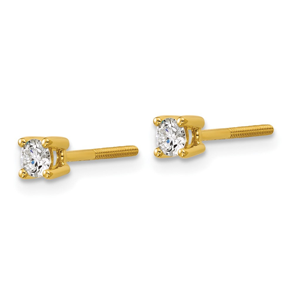 18ky 1/4ct Lab Grown Diamond VS+ F+ Round Complete Screwback Earrings