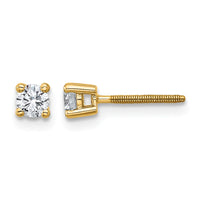 18ky 1/4ct Lab Grown Diamond VS+ F+ Round Complete Screwback Earrings