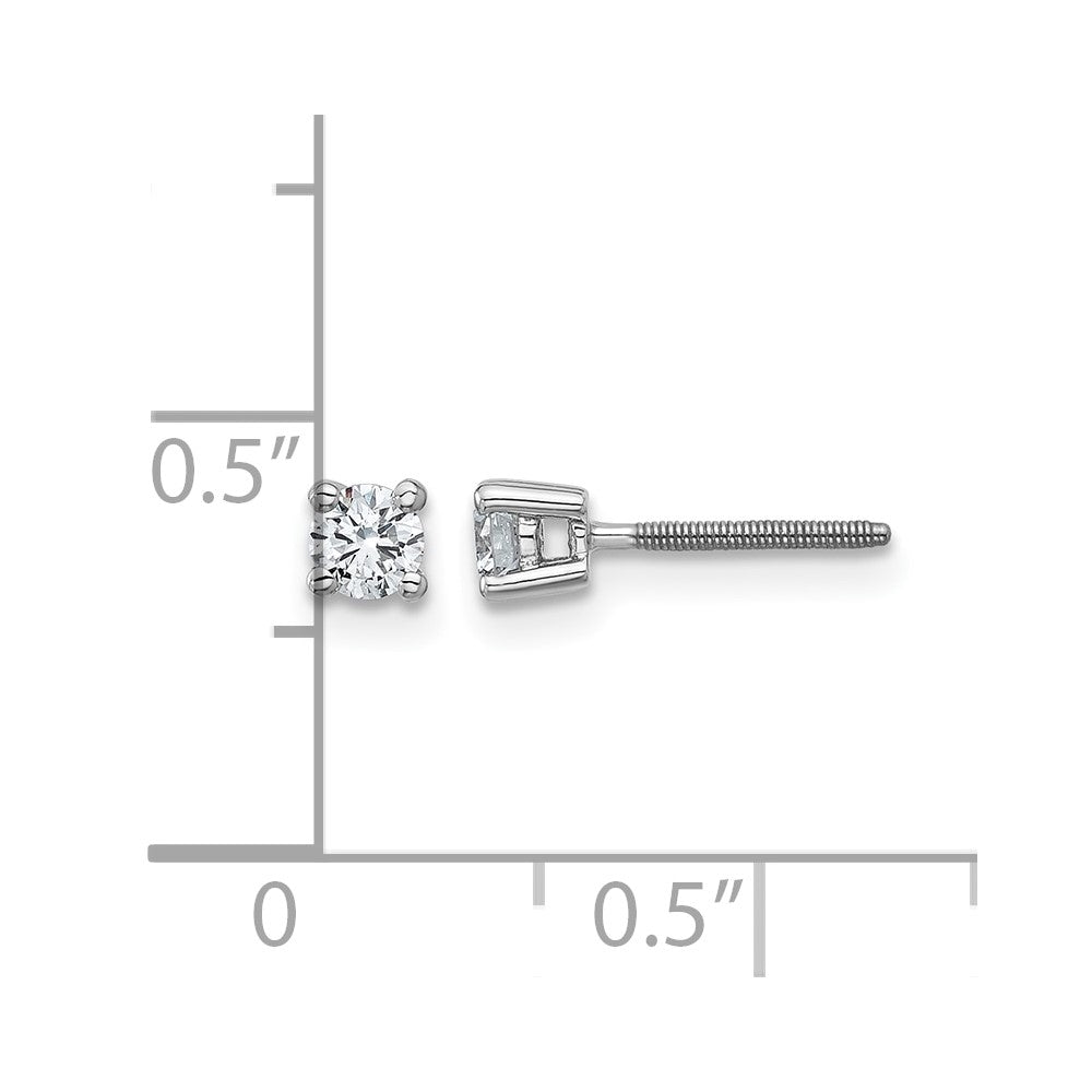 14kw 1/4ct Lab Grown Dia VS/SI+ G+ Comp Screwback Heavyweight Earrings