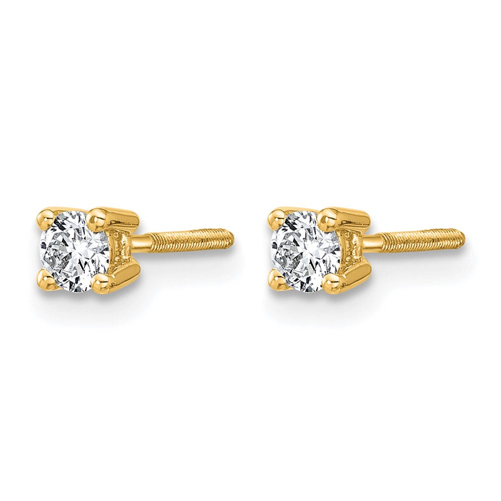 14ky 1/4ct Cert Lab Grown Dia VS/SI+ G+ Comp Screwback Hvywght Earrings