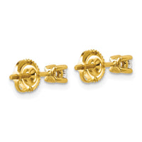14ky 1/4ct Cert Lab Grown Dia VS/SI+ G+ Comp Screwback Hvywght Earrings