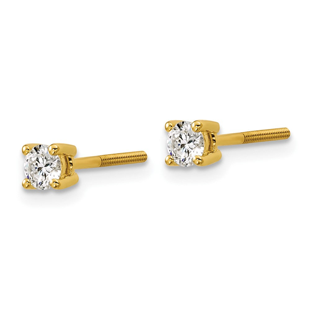 18ky 1/3ct Cert Lab Grown Diamond VS+ F+ Comp Screwback Earrings
