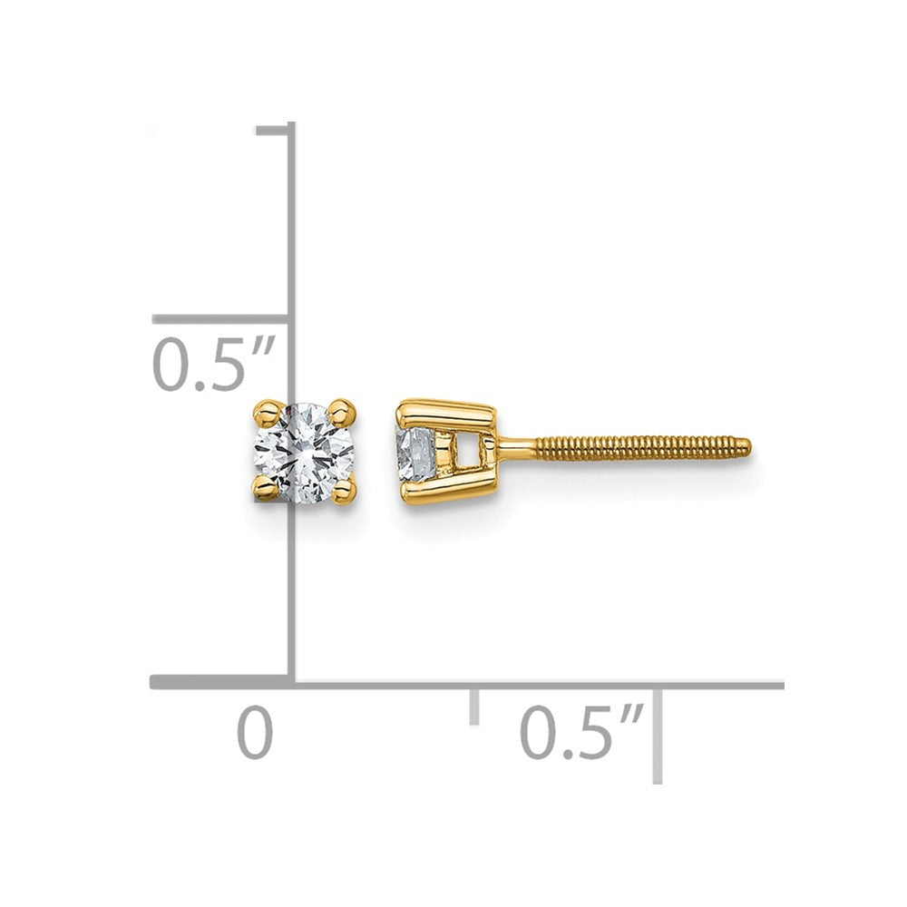 18ky 1/3ct Cert Lab Grown Diamond VS+ F+ Comp Screwback Earrings