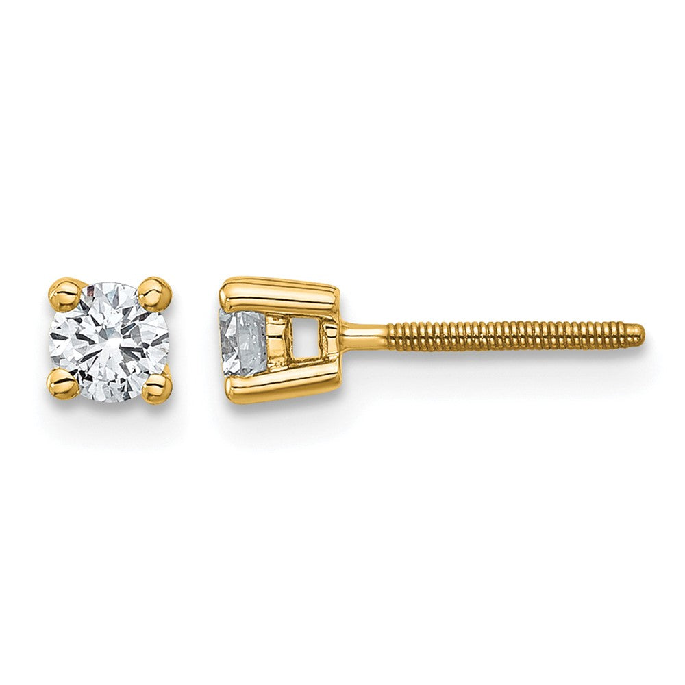 18ky 1/3ct Cert Lab Grown Diamond VS+ F+ Comp Screwback Earrings