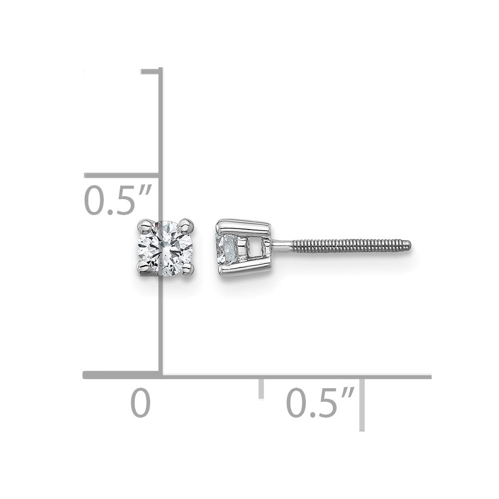 Plat 1/3ct Cert Lab Grown Diamond VS+ F+ Comp Screwback Earrings