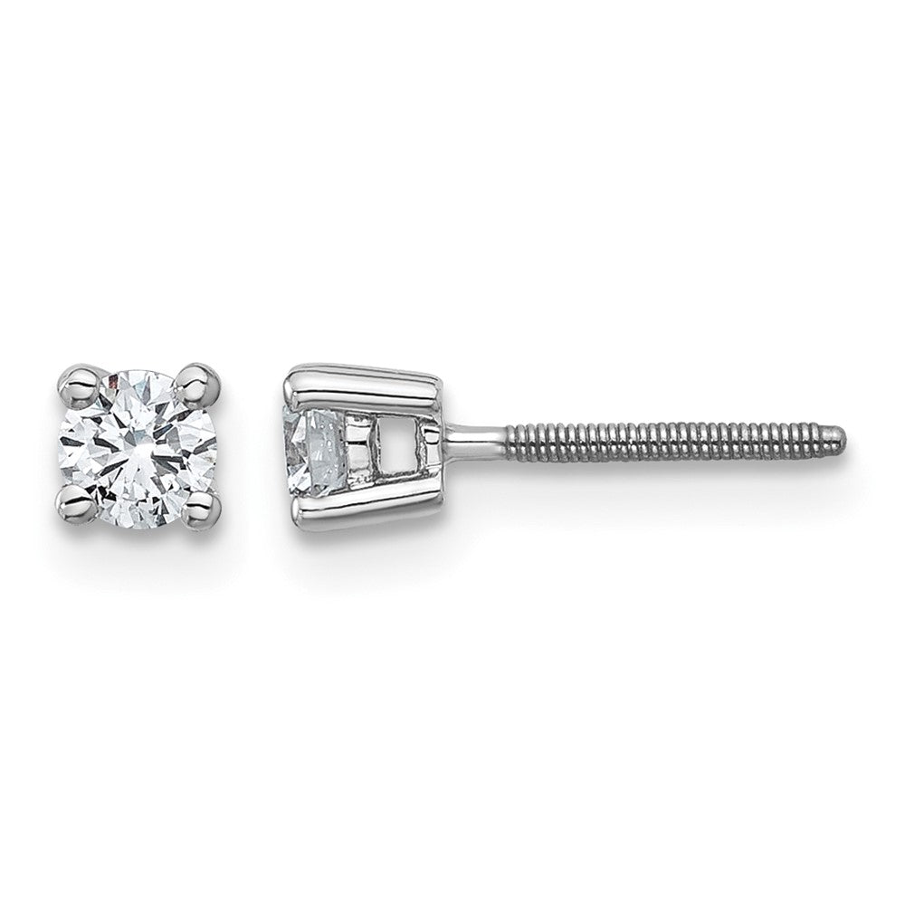 Plat 1/3ct Cert Lab Grown Diamond VS+ F+ Comp Screwback Earrings